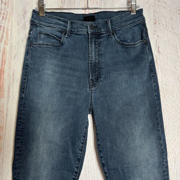 MOTHER Stunner Zip Ankle Step Fray Hem Jeans SIZE 28 My Wildest Ride Blue - Picture 8 of 12